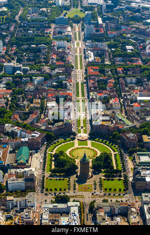 Par antenne, tour de l'eau avec parc sur la Friedrichsplatz, Mannheim, Bade-Wurtemberg, Allemagne, Europe, vue aérienne, les oiseaux-lunettes vue Banque D'Images