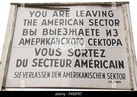 Checkpoint Charlie, Berlin, Allemagne Banque D'Images