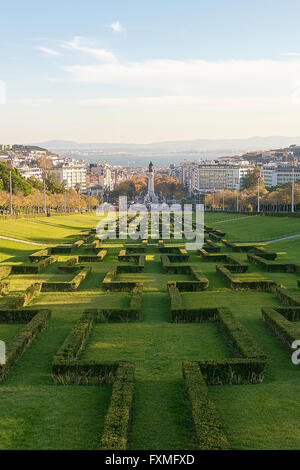 Le Parc Eduardo VII, Lisbonne, Portugal Banque D'Images