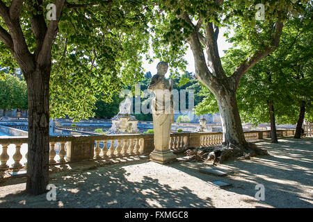 Les Jardins de la fontaine, Nîmes, France Banque D'Images