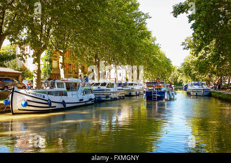 Canal du Midi, Carcassonne, France Banque D'Images