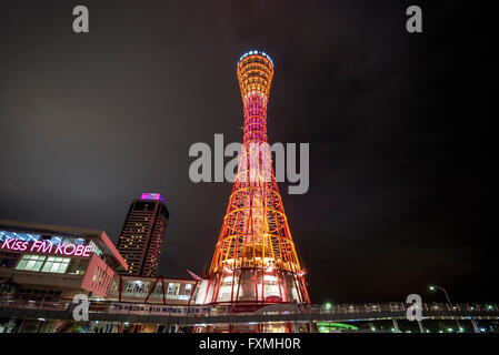 Kobe port Tower at night Banque D'Images