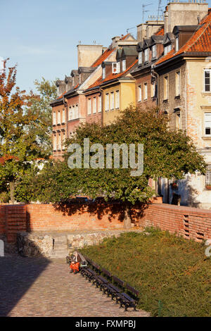 La Pologne, la ville de Varsovie, Vieille Ville tenement maisons, l'architecture résidentielle Banque D'Images