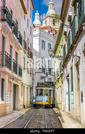 Les tramways de Lisbonne, Electrico Banque D'Images