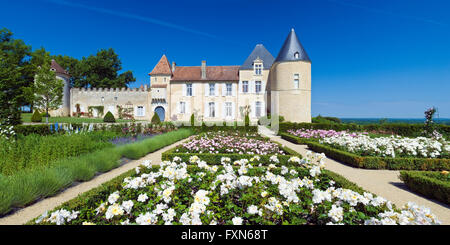 Château d'Yquem à Sauternes Bordeaux, d'Yquem est le plus célèbre de la production de vin de botrytis chateau. Banque D'Images