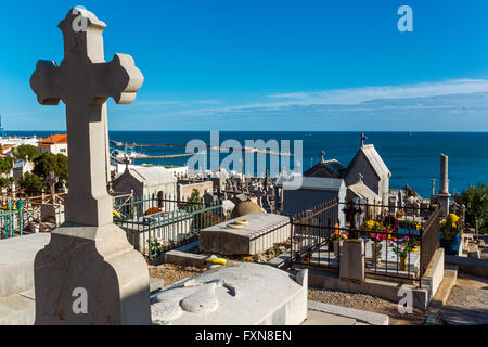 Le cimetière marin à Sète, Hérault, France Banque D'Images