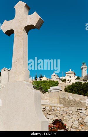 Le cimetière marin à Sète, Hérault, France Banque D'Images