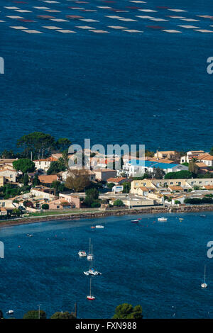 L'étang de Thau,Pointe du Barou, Sète, Hérault, France, Banque D'Images