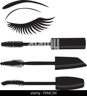 Illustration vecteur de make up mascara et eye avec de longs cils Illustration de Vecteur