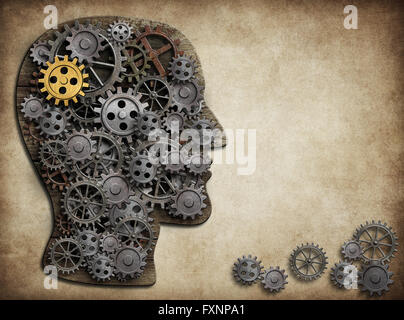 Les engrenages du cerveau et cogs, idée concept. Banque D'Images