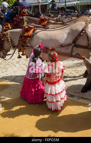 Feria de Abril de Sevilla, Foire d'Avril de Séville, Andalousie, Espagne Banque D'Images