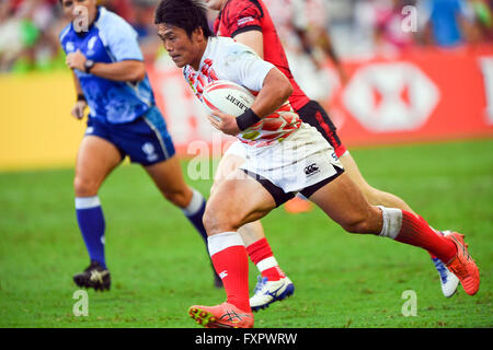 Katsuyuki Sakai (JPN), APRL 16, 2016 - Rugby Sevens World Series HSBC : Singapour, match de rugby Pays de Galle et le Japon au Stade National de Singapour. (Photo de Haruhiko Otsuka/AFLO) Banque D'Images