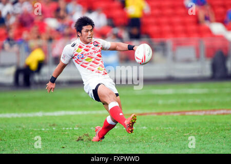 Katsuyuki Sakai (JPN), APRL 16, 2016 - Rugby Sevens World Series HSBC : Singapour, match de rugby à VII Le Japon et l'Australie au Stade National de Singapour. (Photo de Haruhiko Otsuka/AFLO) Banque D'Images