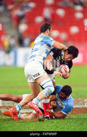 Katsuyuki Sakai (JPN), APRL 16, 2016 - Rugby Sevens World Series HSBC : Singapour, match de rugby à VII Le Japon et l'Argentine au Stade National de Singapour. (Photo de Haruhiko Otsuka/AFLO) Banque D'Images