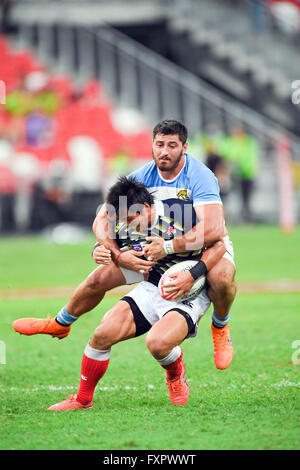 Katsuyuki Sakai (JPN), APRL 16, 2016 - Rugby Sevens World Series HSBC : Singapour, match de rugby à VII Le Japon et l'Argentine au Stade National de Singapour. (Photo de Haruhiko Otsuka/AFLO) Banque D'Images