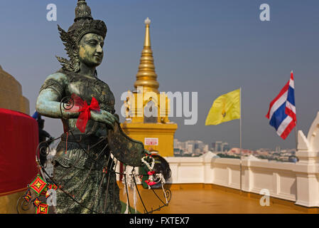 Mont d'or Statue Wat Saket Bangkok Thaïlande Banque D'Images