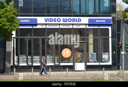 Vidéo du monde, Rheinstrasse, Schöneberg, Berlin, Deutschland Banque D'Images