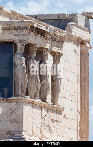 La Grèce Athènes Acropole Erechteion cariatides Banque D'Images