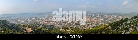 Ville Toulon en France du Mont Faron vue panoramique Banque D'Images