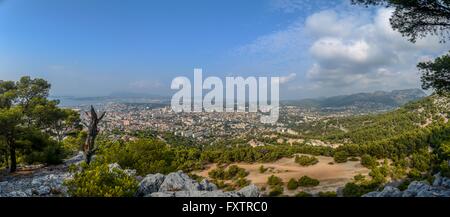 Ville Toulon en France du Mont Faron vue panoramique Banque D'Images