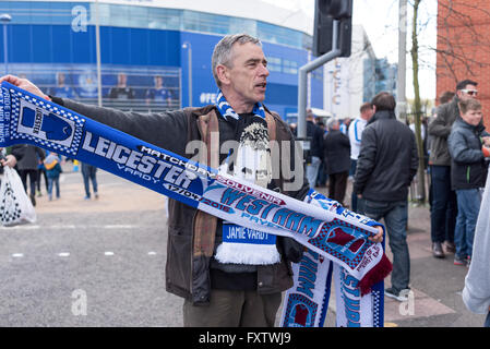 Leicester City Football Club supporters et fans 2016,UK. Banque D'Images