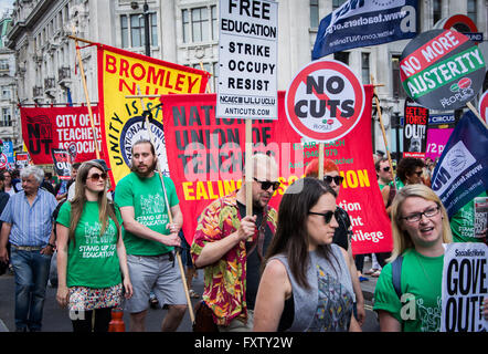 Les enseignants de l'Assemblée du peuple/ mars rally 'non plus l'austérité', le 21 juin 2014 Londres Banque D'Images