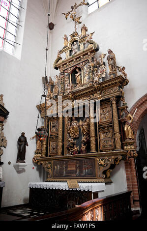 Autel de l'Annonciation de l'allée, Oltarz zwiastowania Oliwa de Gdansk Basilique consigner vos bagages de la Sainte Trinité, voyage Pologne Banque D'Images