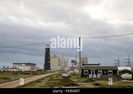 Centrale nucléaire de Dungeness administré par EDF situation à Romney Marsh sur la côte sud-est de Kent Banque D'Images