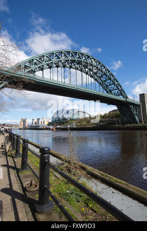 Le Tyne Bridge, qui relie la ville de Newcastle avec la ville de Gateshead, Newcastle, Tyneside, Nord de l'Angleterre, Royaume-Uni Banque D'Images