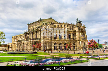 Semperoper, une maison d'opéra de Dresde, Saxe Banque D'Images