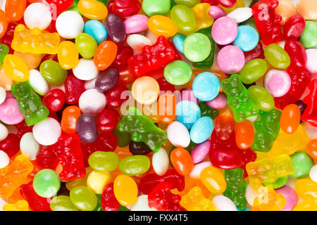 Assortiment de bonbons colorés de mix et de gelées Banque D'Images