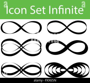 Icon Set infini avec 6 icônes pour l'utilisation créative en design graphique Illustration de Vecteur