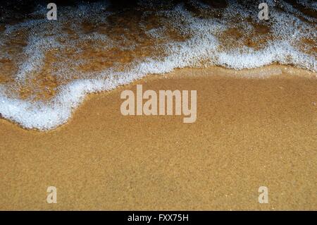 Bubbly vagues sur la plage du lac Huron Banque D'Images