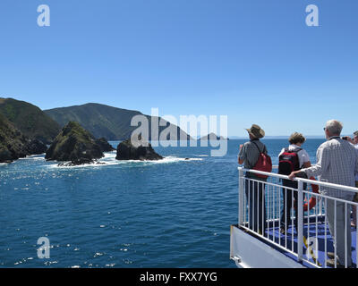 Marlborough Sound, New Zealand à l'ferry Interislander Banque D'Images