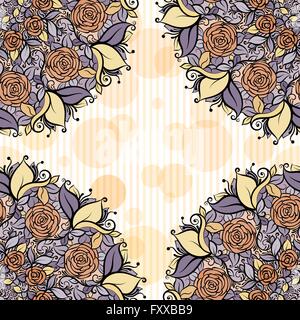 Lavande et beige à rayures subtiles mandala modèle transparente.design.offres Mariage Décoration Fleurs colère Illustration de Vecteur