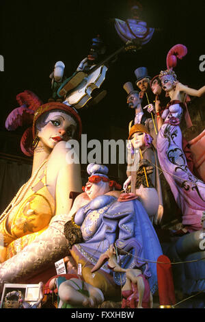 Fallas de Valence, Espagne célébrations de gravure 19 Mars Banque D'Images