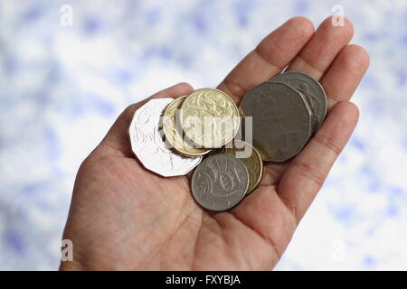 Close up image of Australian coins Banque D'Images