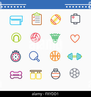 Ensemble d'icônes en ligne relatifs à divers sports Banque D'Images