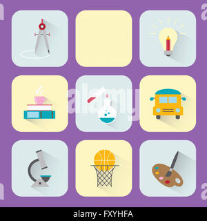 Différentes icônes représentant l'éducation Banque D'Images