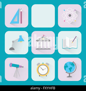 Différentes icônes représentant l'éducation Banque D'Images
