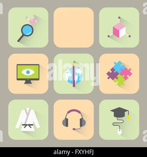 Différentes icônes représentant l'éducation Banque D'Images