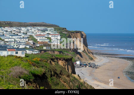 Caravan Park sur la falaise à l'east runton, North Norfolk, Angleterre Banque D'Images