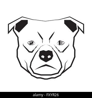 Tête de chien noir et blanc contour dessin illustration vectorielle Illustration de Vecteur