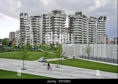 Milan, Italie, nouveau quartier CityLife, les résidences Libeskind Banque D'Images