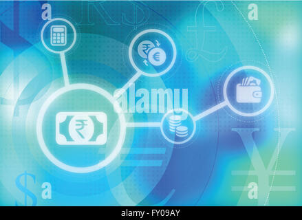Roupie indienne à l'Union Européenne Bureau de change Banque D'Images