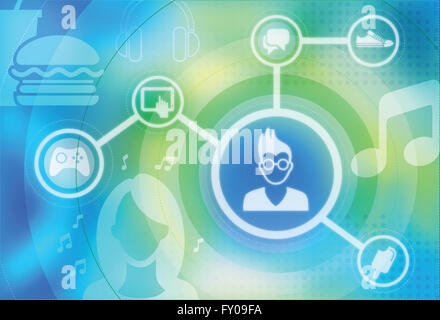 Image illustration style de vie des adolescents Banque D'Images