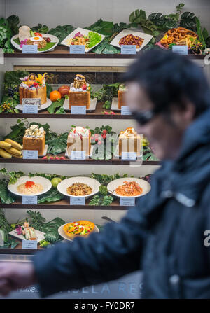 Sampuru - répliques d'aliments en plastique affichage en Pasela Resorts restaurant, quartier d'Akasaka, Minato ward spécial, la ville de Tokyo, Japon Banque D'Images