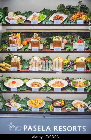 Sampuru - répliques d'aliments en plastique affichage en Pasela Resorts restaurant, quartier d'Akasaka, Minato ward spécial, la ville de Tokyo, Japon Banque D'Images