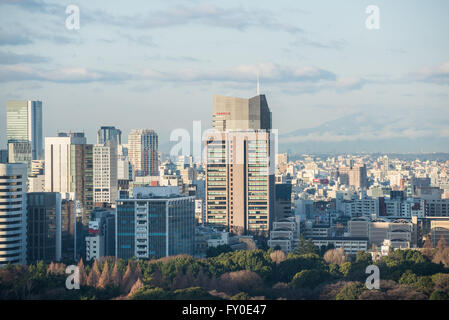 Vue aérienne de l'hôtel New Otani à Tokyo City, Japon avec Itochu building Banque D'Images