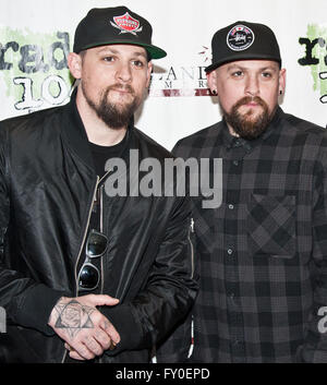 Bala Cynwyd, Pennsylvania, USA. 18 avril, 2016. Rock alternatif américain Good Charlotte Visiter Radio 1045 Banque D'Images